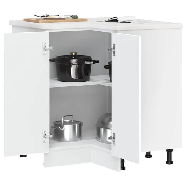 vidaXL Armoire d'angle de cuisine Porto blanc bois d'ingénierie