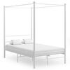 vidaXL Cadre de lit &agrave; baldaquin sans matelas blanc m&eacute;tal 120x200 cm