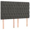 vidaXL Sommier &agrave; lattes de lit et matelas Gris fonc&eacute; 160x200cm Velours