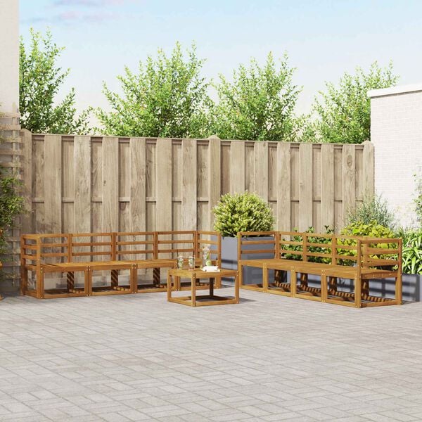 vidaXL Ensemble de canap&eacute;s d'ext&eacute;rieur 9 pcs Naturel