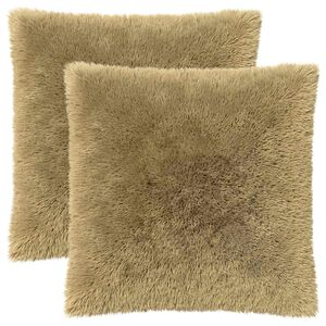 vidaXL Coussin avec oreiller HEERLEN 2 pi&egrave;ces Gris clair Fleece PV