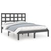 vidaXL Cadre de lit sans matelas gris 140x190 cm bois massif