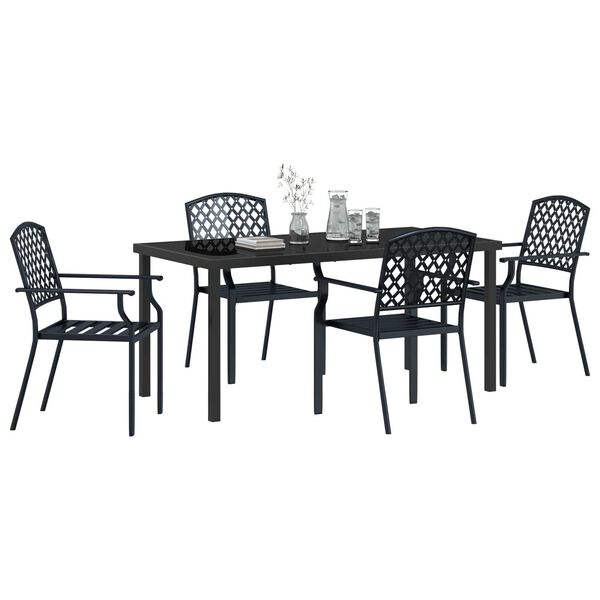 vidaXL Ensemble de salle &agrave; manger pour jardin 5 pcs Anthracite