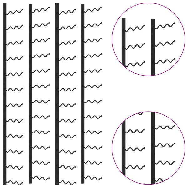 vidaXL Casiers à bouteilles muraux pour 72 bouteilles 2 pcs Noir Fer