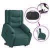 vidaXL Fauteuil inclinable &eacute;lectrique vert fonc&eacute; tissu