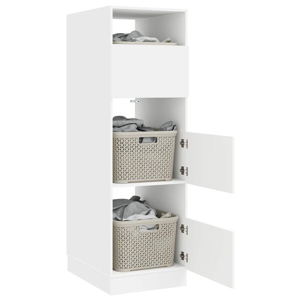 vidaXL Armoire &agrave; Laver avec stockage Blanc Bois d'ing&eacute;nierie