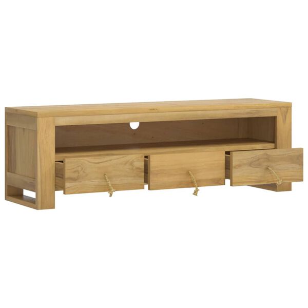 vidaXL Meuble TV 110x30x35 cm Bois de teck solide