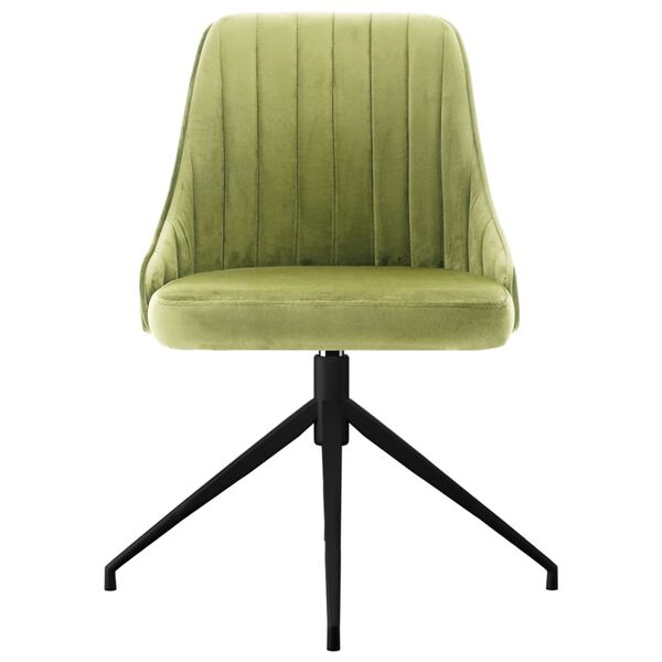 vidaXL Chaises &agrave; manger lot de 4 vert clair velours