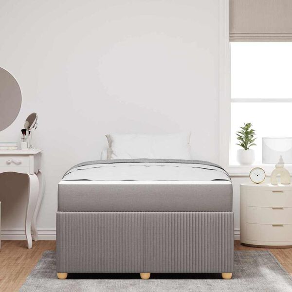 vidaXL Cadre de lit avec matelas Taupe 120 x 200 cm tissu