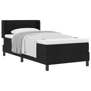 vidaXL Lit &agrave; ressorts avec matelas Noir 200 x 80 cm Polyester