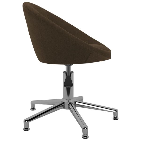 vidaXL Chaise pivotante de salle &agrave; manger Marron fonc&eacute; Tissu
