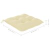 vidaXL Chaises de jardin lot de 2 et coussins blanc cr&egrave;me Teck massif