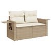 vidaXL Salon de jardin avec coussins 5 pcs beige r&eacute;sine tress&eacute;e