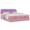 vidaXL Cadre de lit ottoman avec matelas rose 180x200 cm velours