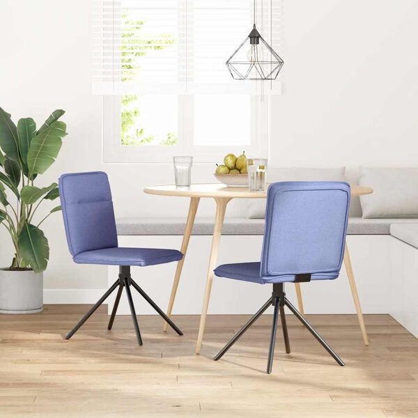 vidaXL Chaises à manger lot de 2 bleu jean tissu