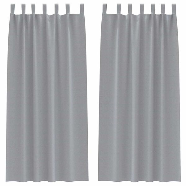 vidaXL Rideaux occultants avec anneaux 2 pcs Gris clair 260 x 140 cm