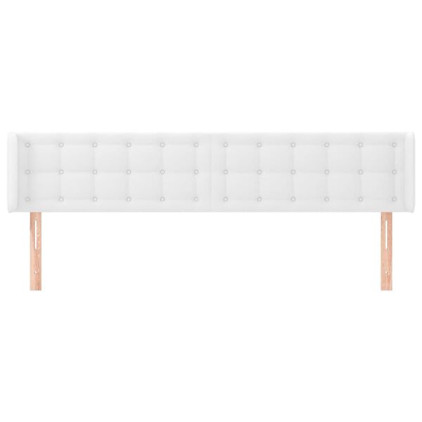 vidaXL Tête de lit avec oreilles Blanc 203x16x78/88 cm Similicuir
