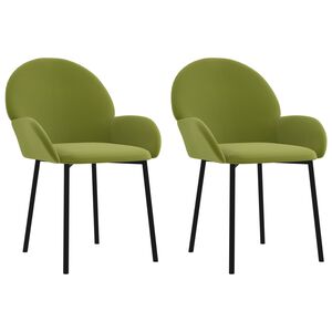 vidaXL Chaises &agrave; manger lot de 2 Vert clair Velours