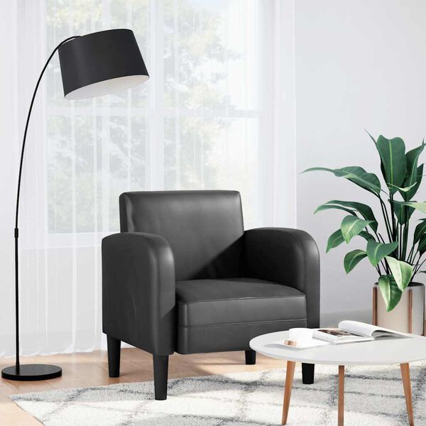 vidaXL Chaise de canap&eacute; avec accoudoirs noir 54 cm similicuir