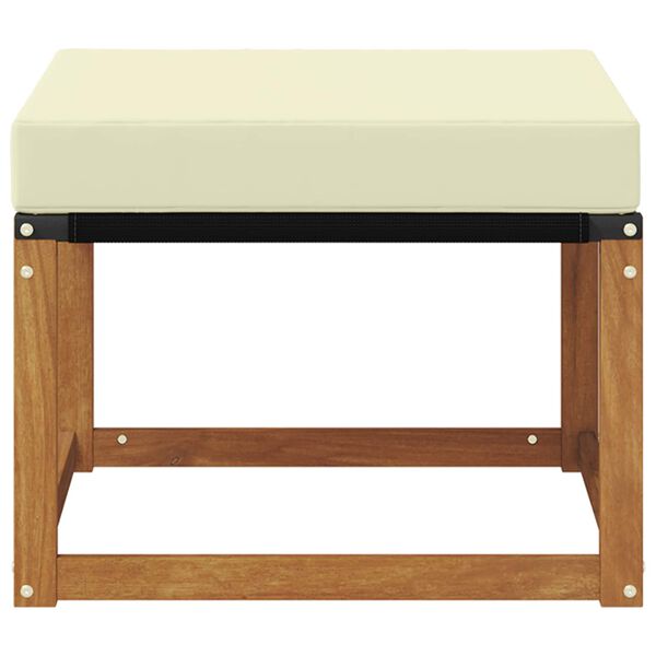 vidaXL Pouf d'Ext&eacute;rieur Bois d'acacia massif et tissu Textil&egrave;ne