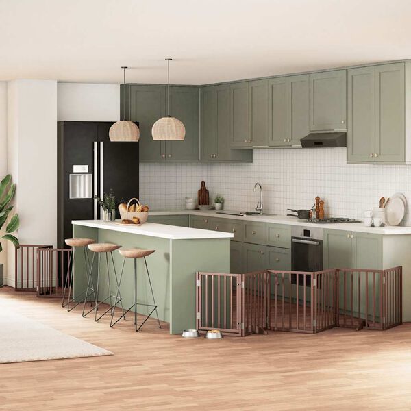 vidaXL Barri&egrave;re pour chien porte pliable 9 panneaux bois de peuplier