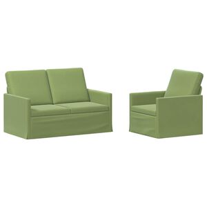 vidaXL Ensemble de Canap&eacute;s 2 pcs Vert clair Velours (V)