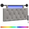 vidaXL T&ecirc;te de lit suspendue Avec lumi&egrave;re LED Gris clair Velours