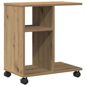 vidaXL Table d'appoint avec &eacute;tag&egrave;re ch&ecirc;ne artisanal 50 x 30 x 55 cm