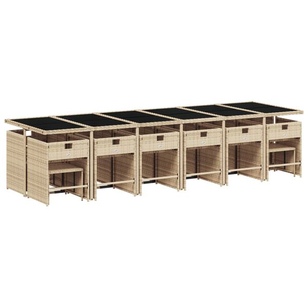 vidaXL Ensemble &agrave; manger de jardin et coussins 17 pcs m&eacute;lange beige