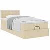 vidaXL Cadre de lit ottoman avec matelas crème 80x200 cm tissu