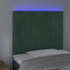 vidaXL Tête de lit à LED Vert foncé 80x5x118/128 cm Velours
