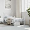 vidaXL Cadre de lit métal sans matelas avec pied de lit blanc 80x200cm