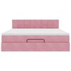 VidaXL Cadre de lit ottoman avec matelas rose 180x200 cm velours