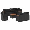 vidaXL Salon de jardin 9 pcs avec coussins noir r&eacute;sine tress&eacute;e