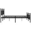 vidaXL Cadre de lit m&eacute;tal sans matelas avec pied de lit noir 150x200cm