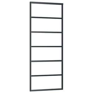 vidaXL Porte coulissante Verre ESG et aluminium 76x205 cm Noir