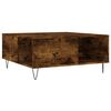 vidaXL Table basse ch&ecirc;ne fum&eacute; 80x80x36,5 cm bois d'ing&eacute;nierie