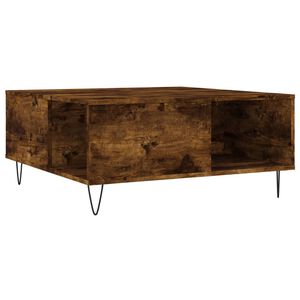 vidaXL Table basse ch&ecirc;ne fum&eacute; 80x80x36,5 cm bois d'ing&eacute;nierie
