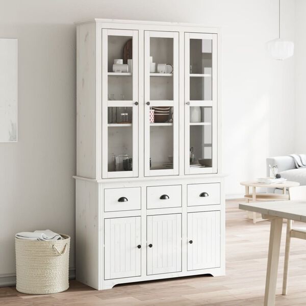 vidaXL Buffet BODO blanc 115,5x43x200,5 cm bois massif de pin