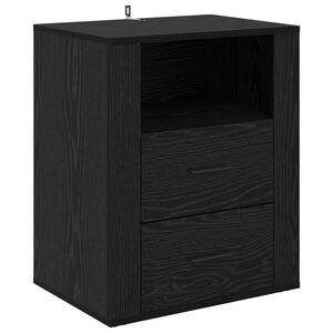 vidaXL Cabinet de chevet Ch&ecirc;ne noir 35 x 50 x 60 cm Bois d'ing&eacute;nierie