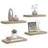 vidaXL &Eacute;tag&egrave;res murales flottantes 4 pcs ch&ecirc;ne 50x23x3,8 cm MDF