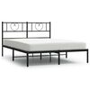 vidaXL Cadre de lit m&eacute;tal sans matelas avec t&ecirc;te de lit noir 120x190cm