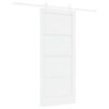 vidaXL Porte coulissante 86 x 198,5 cm Bois d'ing&eacute;nierie Blanc