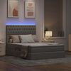 vidaXL Lit avec rangement et LED avec LED Taupe 140 x 190 cm Polyester