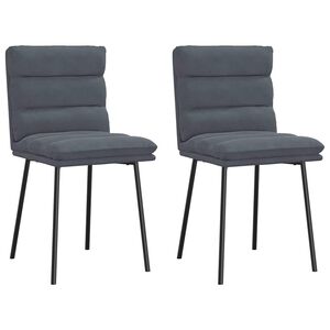 vidaXL Chaises &agrave; manger lot de 2 Gris fonc&eacute; Velours