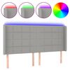 vidaXL T&ecirc;te de lit &agrave; LED Gris clair 203x16x118/128 cm Tissu