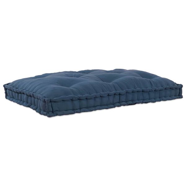 vidaXL Coussin de canap&eacute; sur palette Indigo 120 x 80 x 12 cm tissu