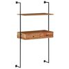 vidaXL Bureau mural 90x40x170 cm Bois d'acacia solide