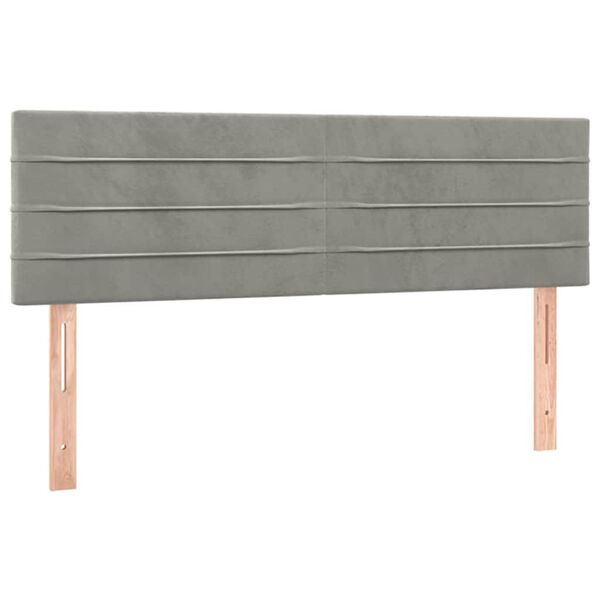 vidaXL T&ecirc;tes de lit Gris clair 144x5x78/88 cm Velours