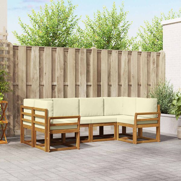 vidaXL Ensemble de canap&eacute;s d'ext&eacute;rieur 6 pcs Naturel et Cr&egrave;me